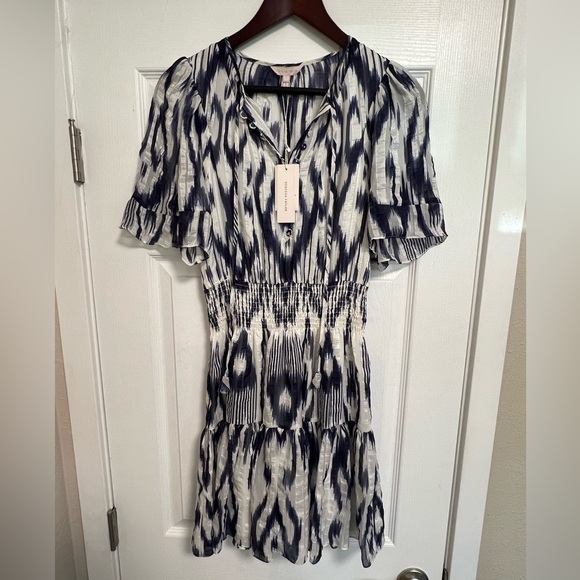 Rebecca Taylor Printed Smocked-Waist Dress NWT - Picture 5 of 7